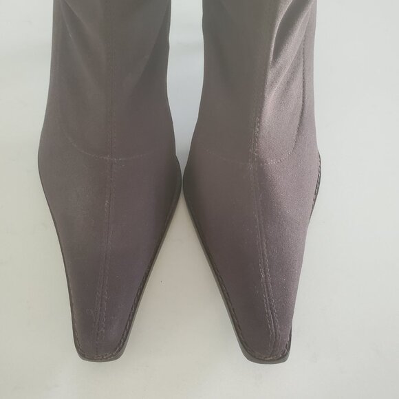 Martinez Valero Women's Dark Brown Stretch Pull On Boots Back Leather Trim 9.5 - Picture 7 of 16